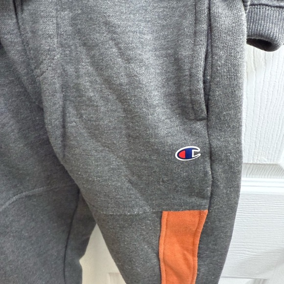 Champion Gray and Orange Sweatsuit Set with White Logo, Size 4 - Picture 3 of 5